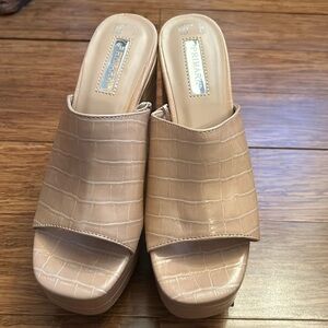 Forever 21 Faux Snake Skin Block Heels